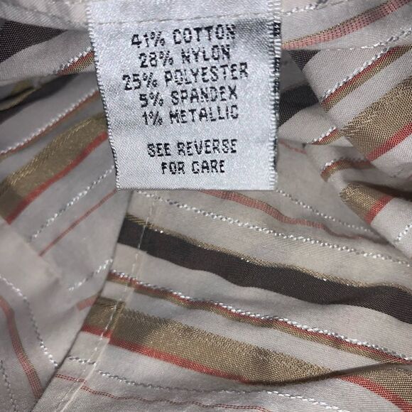 Talbots Plus Size Striped Button Front Shirt - Picture 6 of 6